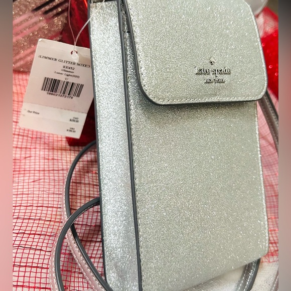 🎁 NWT Kate Spade Metallic Silver Crossbody (retail $199) *Discounted shipping - Picture 4 of 13
